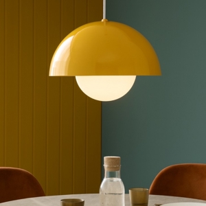 Lampadario per isola penisola cucina ocra a cupola 27 cm